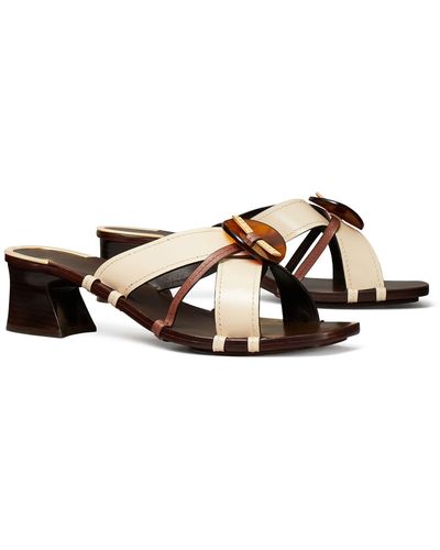 Tory Burch Knotted Heeled Mule Sandal - Multicolor