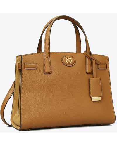 Tory Burch Small Robinson Satchel - Metallic