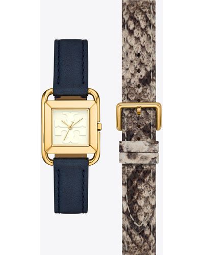 Tory Burch Miller Watch Set, Gold-tone Stainless Steel - Black