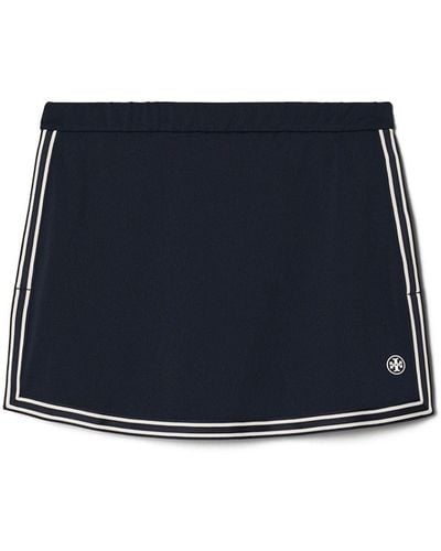 Tory Burch Tech Piqué Side-slit Tennis Skirt - Blue