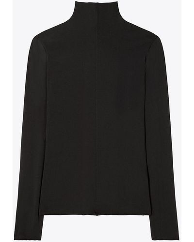 Tory Burch Long-sleeve Jersey Top - Black