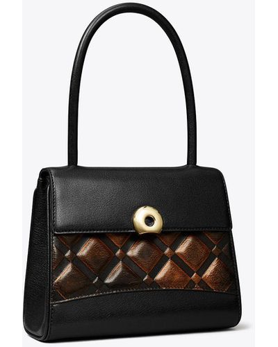 Tory Burch Small Deville Patchwork Bag - Black