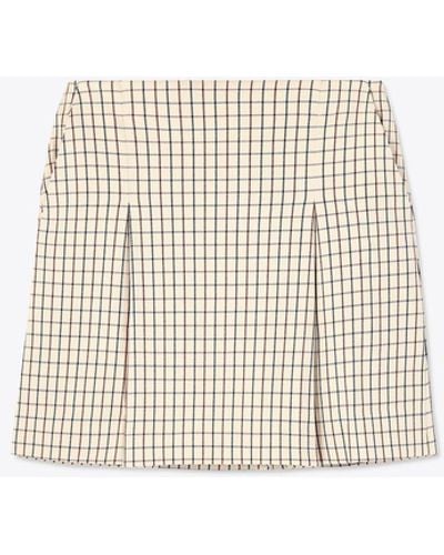 Tory Burch Tory Burch Pleated-front Twill Golf Skirt - White