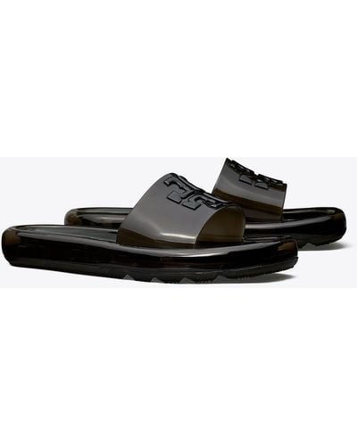 Tory Burch Logo-embossed Bubble Jelly Slides - Black