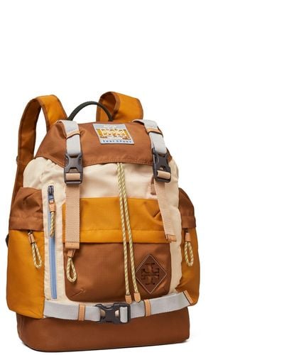 Tory Sport Nylon Ripstop Patch Backpack - Brown