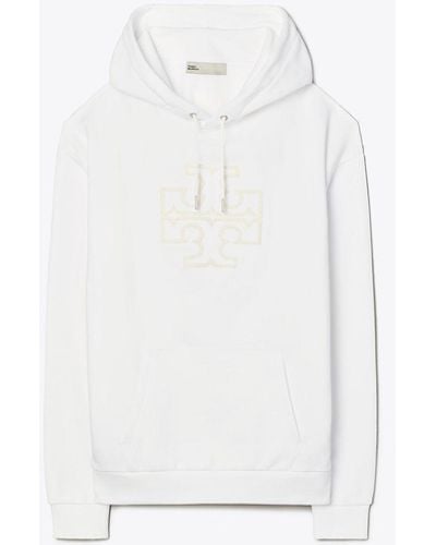 Tory Sport Tory Burch French Terry Logo Hoodie - White