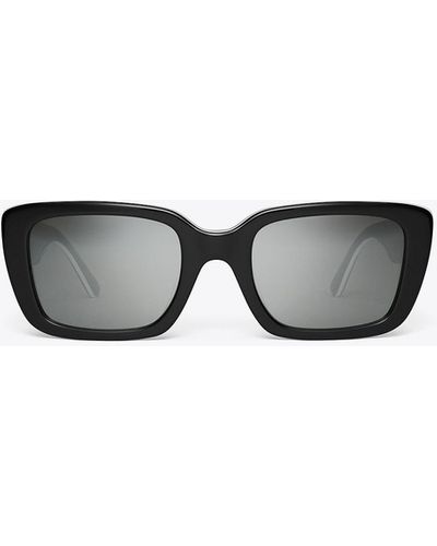 Tory Burch Miller Rectangle Sunglasses - White
