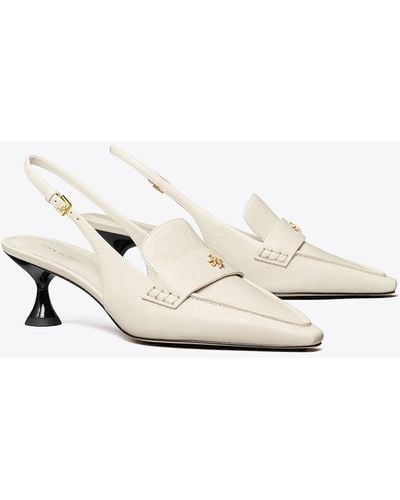 Tory Burch Pointed Slingback Pump - White