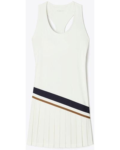 Tory Sport Tory Burch Chevron Pleated Tennis Dress - White