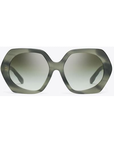 Tory Burch Kira Oversized Geometric Sunglasses - Multicolour