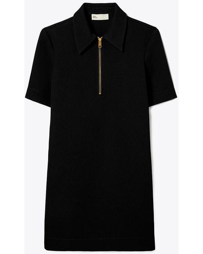 Tory Burch Crepe Polo Dress - Black