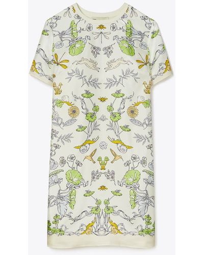 Tory Burch Silk Front T-shirt Dress - White