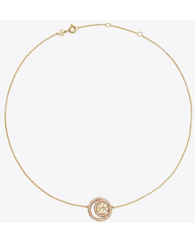 Tory Burch Miller Double Ring Pendant - White