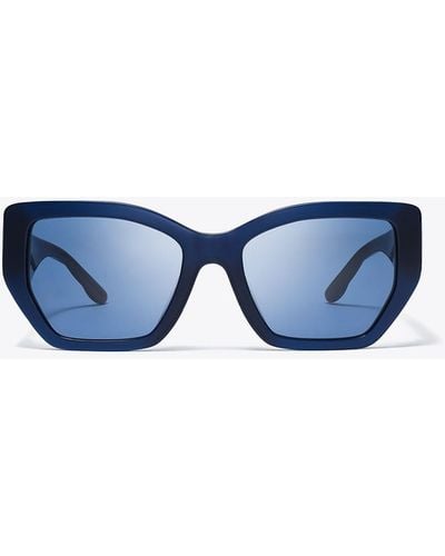 Tory Burch Kira Oversized Geometric Sunglasses - Blue