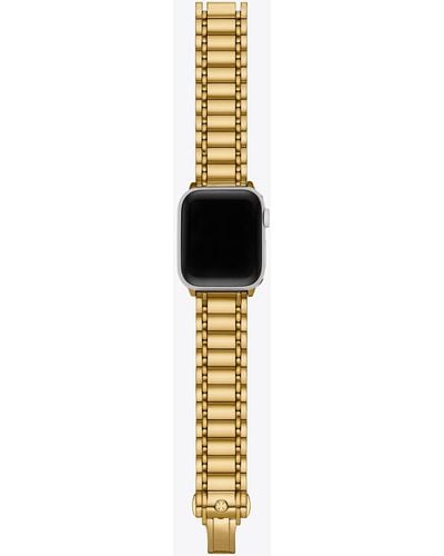 Tory Burch Miller Band For Apple Watch®, Gold-tone Stainless Steel - Black