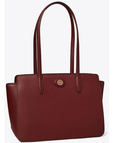 Tory Burch Small Robinson Pebbled Tote - Red