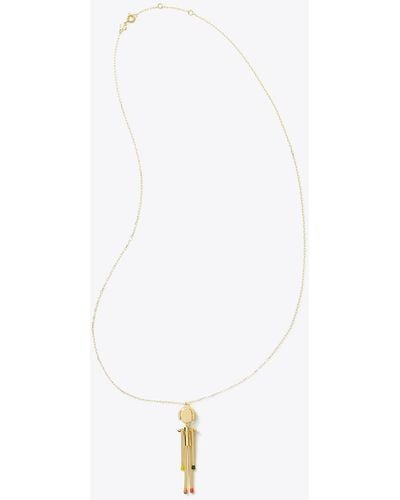 Tory Burch Matchstick Person Pendant - White