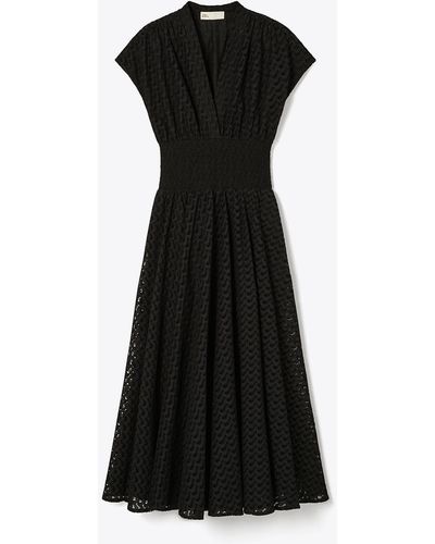 Tory Burch Embroidered Cotton Dress - Black