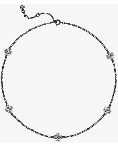 Tory Burch Roxanne Chain Delicate Enamel Necklace - Blue