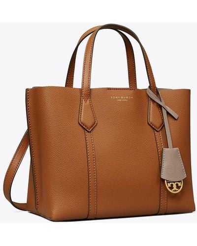 Tory Burch Small Perry Triple-Compartment Tote Bag - Braun