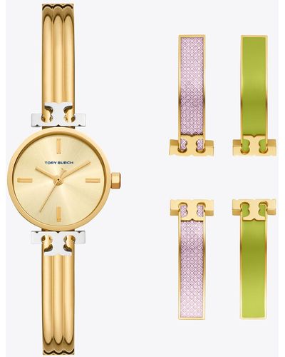 Tory Burch Kira Bangle Watch Gift Set, Multi-color/gold-tone Stainless Steel, 22 X 22 Mm - Metallic
