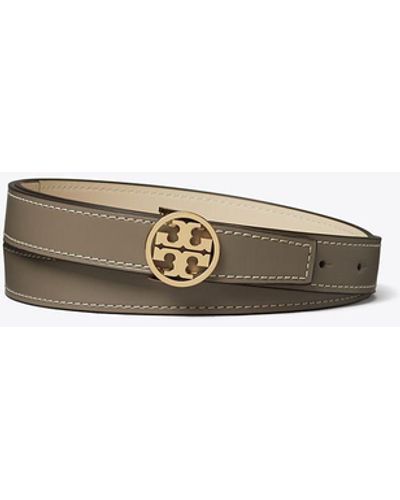 Tory Burch 1" Miller Smooth Reversible Belt - White