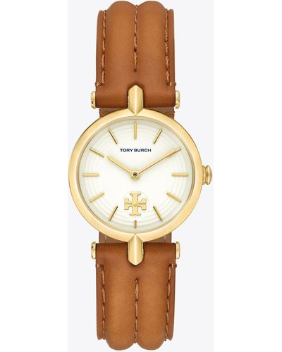 TORY BURCH Dalloway Womens Gold Watch, White Rectangle Dial Stainless Steel  Band 796483340510