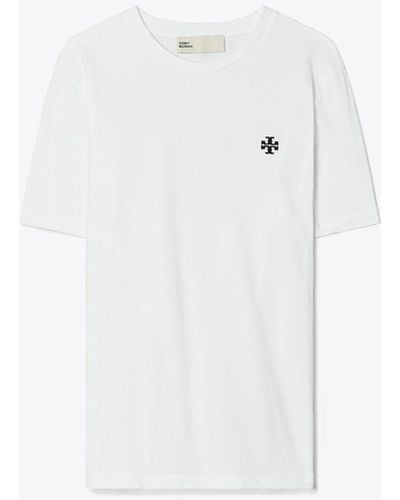 Tory Burch Embroidered Logo T-shirt - White
