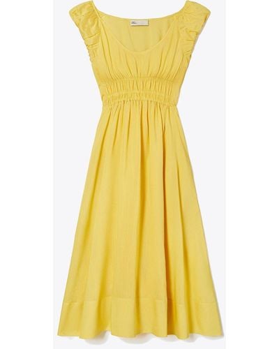 Tory Burch Silk And Viscose Dress - Yellow