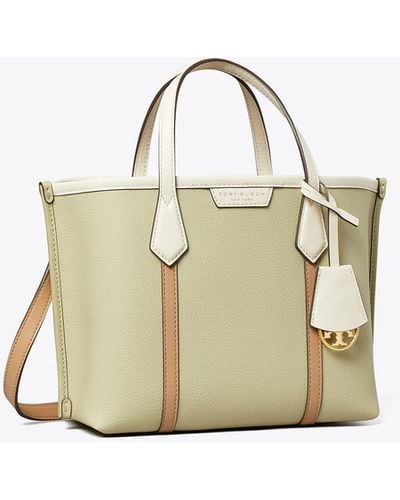 Tory Burch Small Perry Color-block Triple-compartment Tote - White