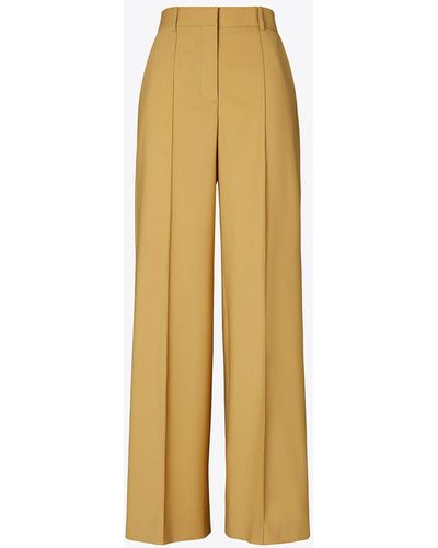 Tory Burch Wool Wide Leg Pant - White