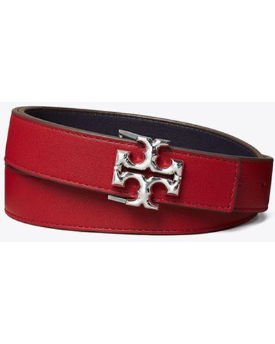 Tory Burch 1" Eleanor Reversible Belt - Red