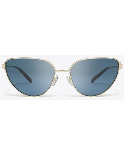Tory Burch Eleanor Metal Cat-eye Sunglasses - Blue
