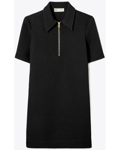 Tory Burch Crepe Polo Dress - Black