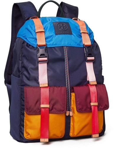 Tory Sport Ripstop Nylon Color-block Backpack - Blue