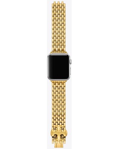 Tory Burch Eleanor Band For Apple Watch®, Gold-tone Stainless Steel - Black