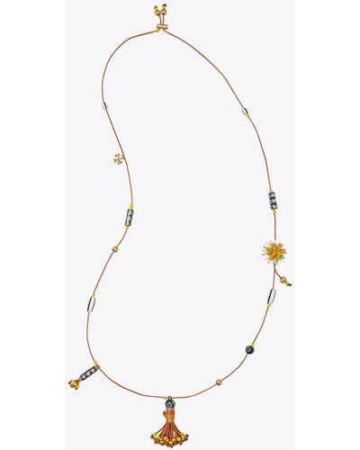 Tory Burch Charm Long Necklace - White