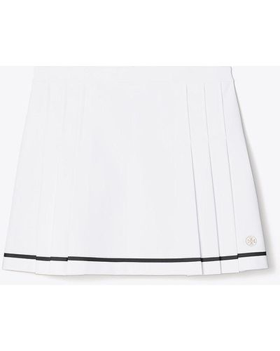 Tory Burch Tech Twill Pleated Tennis Skirt - White
