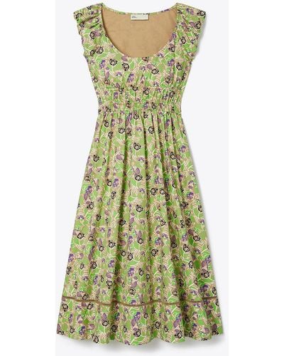 Tory Burch Printed Cotton Poplin Dress - Green