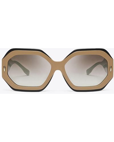 Tory Burch Miller Geometric Sunglasses - White