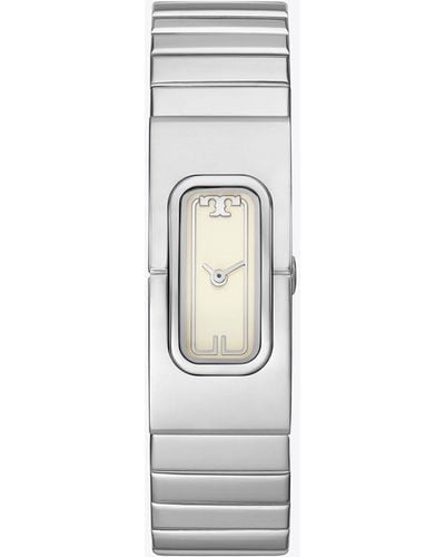 Tory Burch T Watch, Silver-tone Stainless Steel - Black