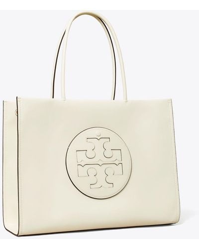 Tory Burch Large Faux Leather Ella Tote Bag - White