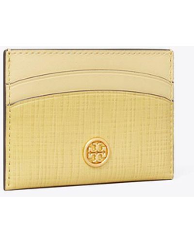 Tory Burch Robinson Crosshatched Card Case - White