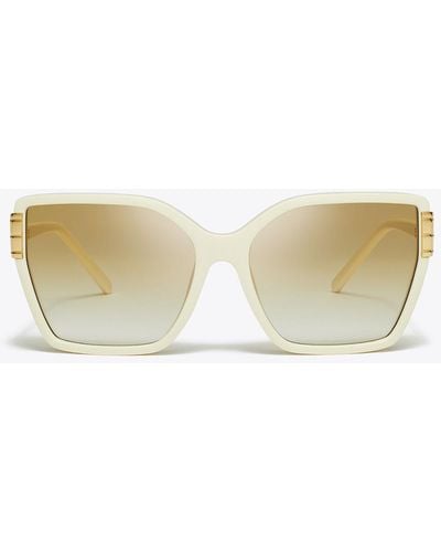 Tory Burch Eleanor Oversized Cat-eye Sunglasses - White