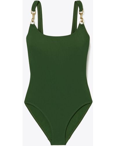 Tory Burch Clip Tank Swimsuit - Green