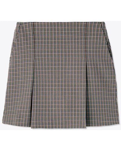 Tory Burch Tory Burch Pleated-front Twill Golf Skirt - Gray