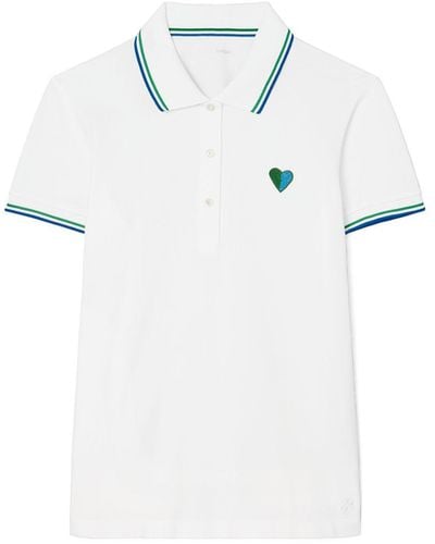 Tory Sport Performance Pique Heart Polo - White