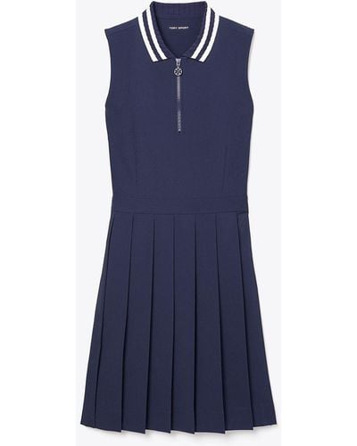 Tory Sport Pleated Golf Dress - Blue