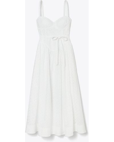 Tory Burch Cotton Broderie Anglaise Dress - White