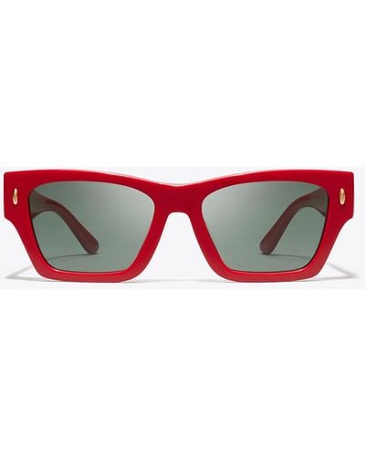 Tory Burch Miller Geometric Sunglasses - Rot